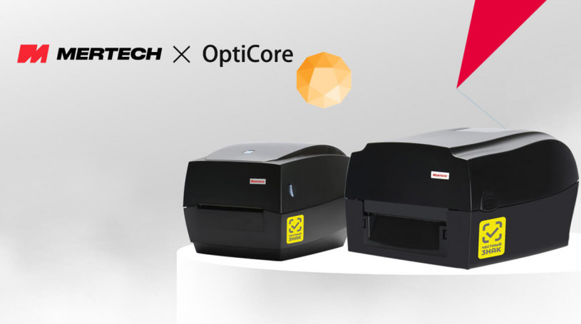 Как подключить термотрансферный принтер MERTECH TERRA NOVA к системе OptiCore