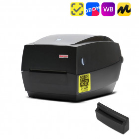 Термотрансферный принтер этикеток MERTECH TLP100 TERRA NOVA (300 DPI) USB, RS232, Ethernet Black с отрезчиком