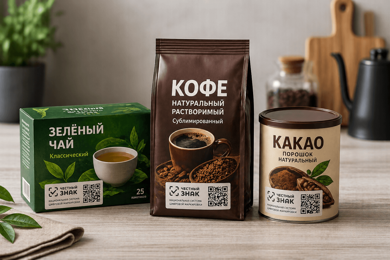 маркировка чай, кофе и какао